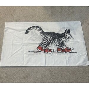 Vintage B KLIBAN CAT Burlington Red Sneakers PILLOWCASE Pillow Case Standard USA